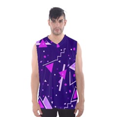 Purple Blue Geometric Pattern Men s Basketball Tank Top by danenraven