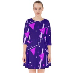 Purple Blue Geometric Pattern Smock Dress by danenraven