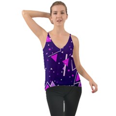 Purple Blue Geometric Pattern Chiffon Cami by danenraven