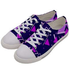 Purple Blue Geometric Pattern Women s Low Top Canvas Sneakers by danenraven