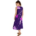 Purple Blue Geometric Pattern Summer Maxi Dress View2