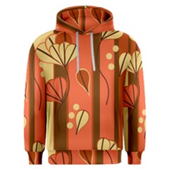 Amber Yellow Stripes Leaves Floral Men s Overhead Hoodie by danenraven