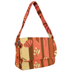 Amber Yellow Stripes Leaves Floral Courier Bag by danenraven