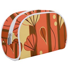 Amber Yellow Stripes Leaves Floral Make Up Case (large) by danenraven