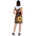 Floral Hearts Brown Green Retro Racer Back Hoodie Dress View2