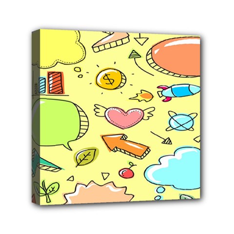 Cute Sketch Child Graphic Funny Mini Canvas 6  X 6  (stretched) by danenraven