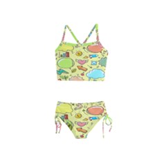 Cute Sketch Child Graphic Funny Girls  Tankini Swimsuit