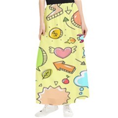 Cute Sketch Child Graphic Funny Maxi Chiffon Skirt by danenraven