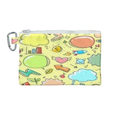 Cute Sketch Child Graphic Funny Canvas Cosmetic Bag (medium) by danenraven