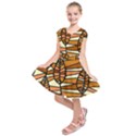 Autumn Leaf Mosaic Seamless Kids  Short Sleeve Dress View1