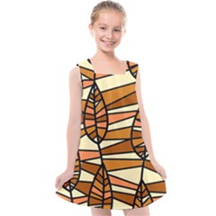 Autumn Leaf Mosaic Seamless Kids  Cross Back Dress by danenraven