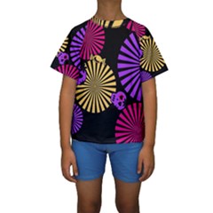 Seamless Halloween Day Of The Dead Kids  Short Sleeve Swimwear by danenraven