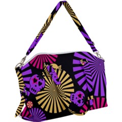 Seamless Halloween Day Of The Dead Canvas Crossbody Bag by danenraven