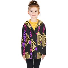 Seamless Halloween Day Of The Dead Kids  Double Breasted Button Coat by danenraven