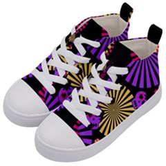 Seamless Halloween Day Of The Dead Kids  Mid-top Canvas Sneakers by danenraven