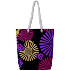 Seamless Halloween Day Of The Dead Full Print Rope Handle Tote (small)