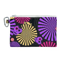 Seamless Halloween Day Of The Dead Canvas Cosmetic Bag (large) by danenraven