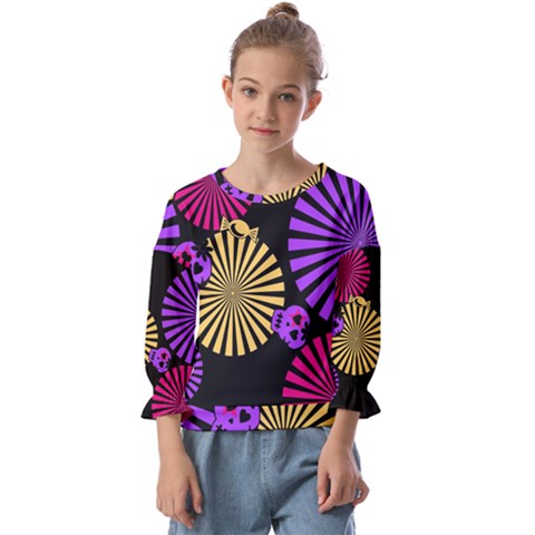 Seamless Halloween Day Of The Dead Kids  Cuff Sleeve Top by danenraven