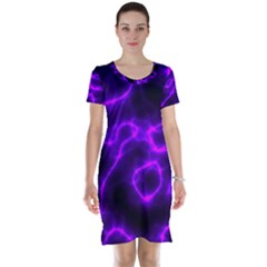 Purple Pattern Background Structure Short Sleeve Nightdress by danenraven