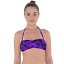 Purple Pattern Background Structure Halter Bandeau Bikini Top View1