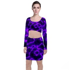 Purple Pattern Background Structure Top And Skirt Sets by danenraven