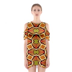 Geometry Shape Retro Trendy Symbol Shoulder Cutout One Piece Dress by danenraven