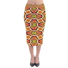 Geometry Shape Retro Trendy Symbol Velvet Midi Pencil Skirt by danenraven