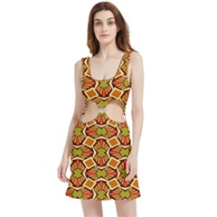 Geometry Shape Retro Trendy Symbol Velour Cutout Dress by danenraven