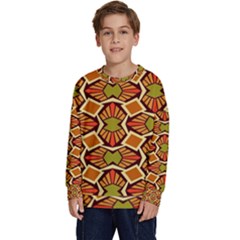 Geometry Shape Retro Trendy Symbol Kids  Long Sleeve Jersey by danenraven