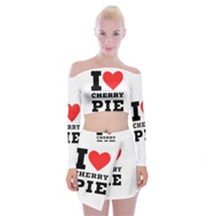 I Love Cherry Pie Off Shoulder Top With Mini Skirt Set by ilovewhateva