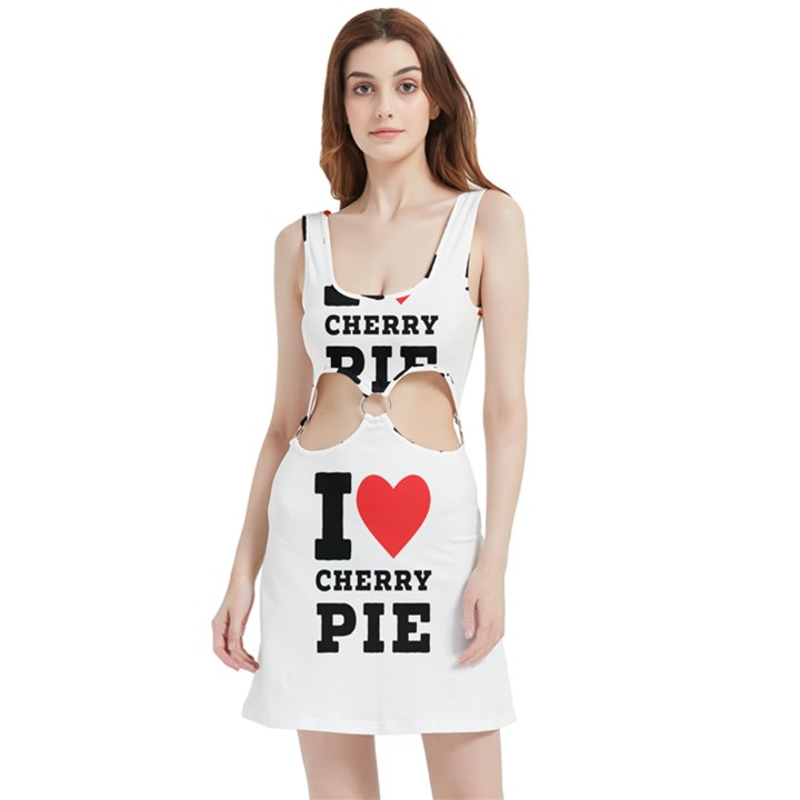 I love cherry pie Velour Cutout Dress