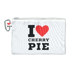 I Love Cherry Pie Canvas Cosmetic Bag (large) by ilovewhateva