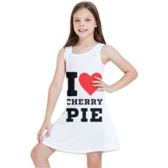 I Love Cherry Pie Kids  Lightweight Sleeveless Dress by ilovewhateva