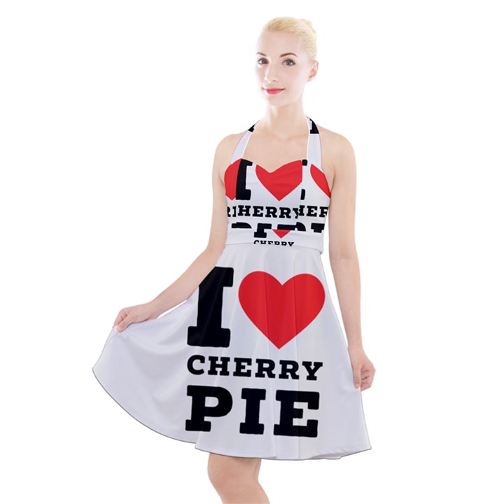 I love cherry pie Halter Party Swing Dress 