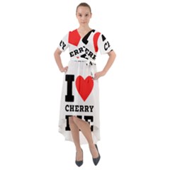 I Love Cherry Pie Front Wrap High Low Dress