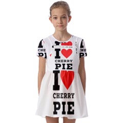 I Love Cherry Pie Kids  Short Sleeve Pinafore Style Dress by ilovewhateva