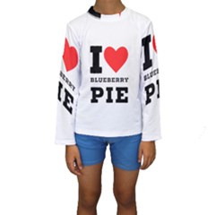 I Love Blueberry Kids  Long Sleeve Swimwear by ilovewhateva