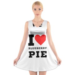 I Love Blueberry V-neck Sleeveless Dress by ilovewhateva