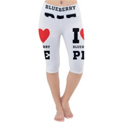 I Love Blueberry Lightweight Velour Cropped Yoga Leggings by ilovewhateva