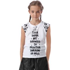 I Take A Super Hot Shower To Practice Burning In Hell Kids  Raglan Cap Sleeve Tee by sidiakram