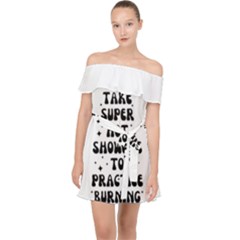 I Take A Super Hot Shower To Practice Burning In Hell Off Shoulder Chiffon Dress by sidiakram