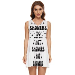 I Take A Super Hot Shower To Practice Burning In Hell Tiered Sleeveless Mini Dress by sidiakram