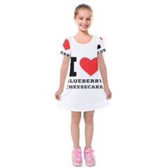 I Love Blueberry Cheesecake  Kids  Short Sleeve Velvet Dress by ilovewhateva