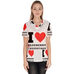 I Love Blueberry Cheesecake  Women s V-neck Scrub Top by ilovewhateva