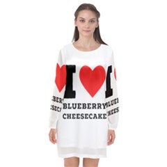 I Love Blueberry Cheesecake  Long Sleeve Chiffon Shift Dress  by ilovewhateva