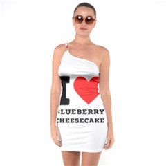 I Love Blueberry Cheesecake  One Shoulder Ring Trim Bodycon Dress by ilovewhateva