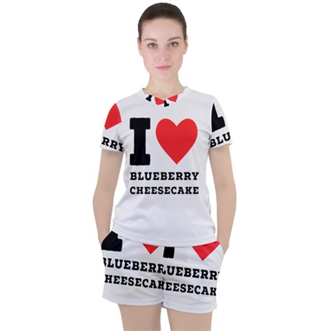 I Love Blueberry Cheesecake  Women s Tee And Shorts Set by ilovewhateva