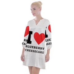 I Love Blueberry Cheesecake  Open Neck Shift Dress by ilovewhateva