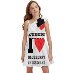 I Love Blueberry Cheesecake  Kids  One Shoulder Party Dress by ilovewhateva