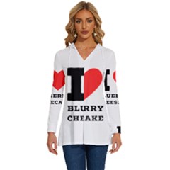 I Love Blueberry Cheesecake  Long Sleeve Drawstring Hooded Top by ilovewhateva